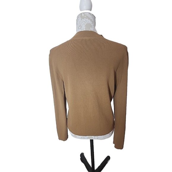 Lord & Taylor Womens Brown Long Sleeve V-Neck Pullover Sweater Large - Picture 3 of 6